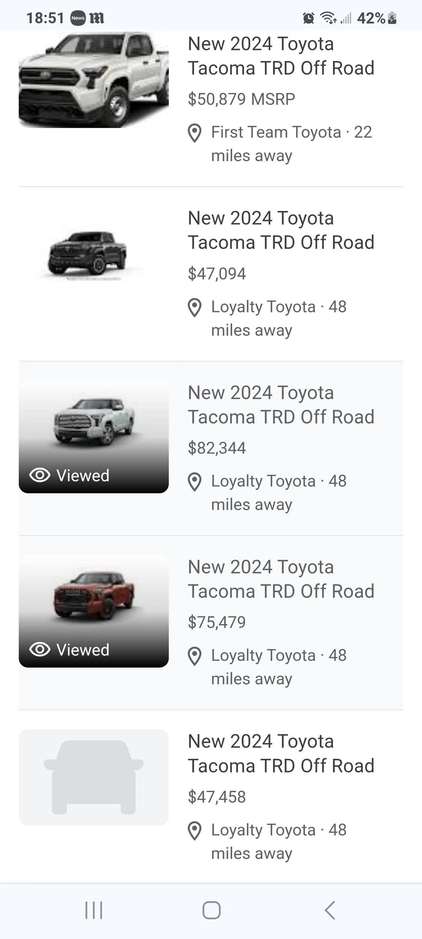 2024 Tacoma 2 hybrids in Richmond Virginia- crazy pricing Screenshot_20240405_185115_Chrom