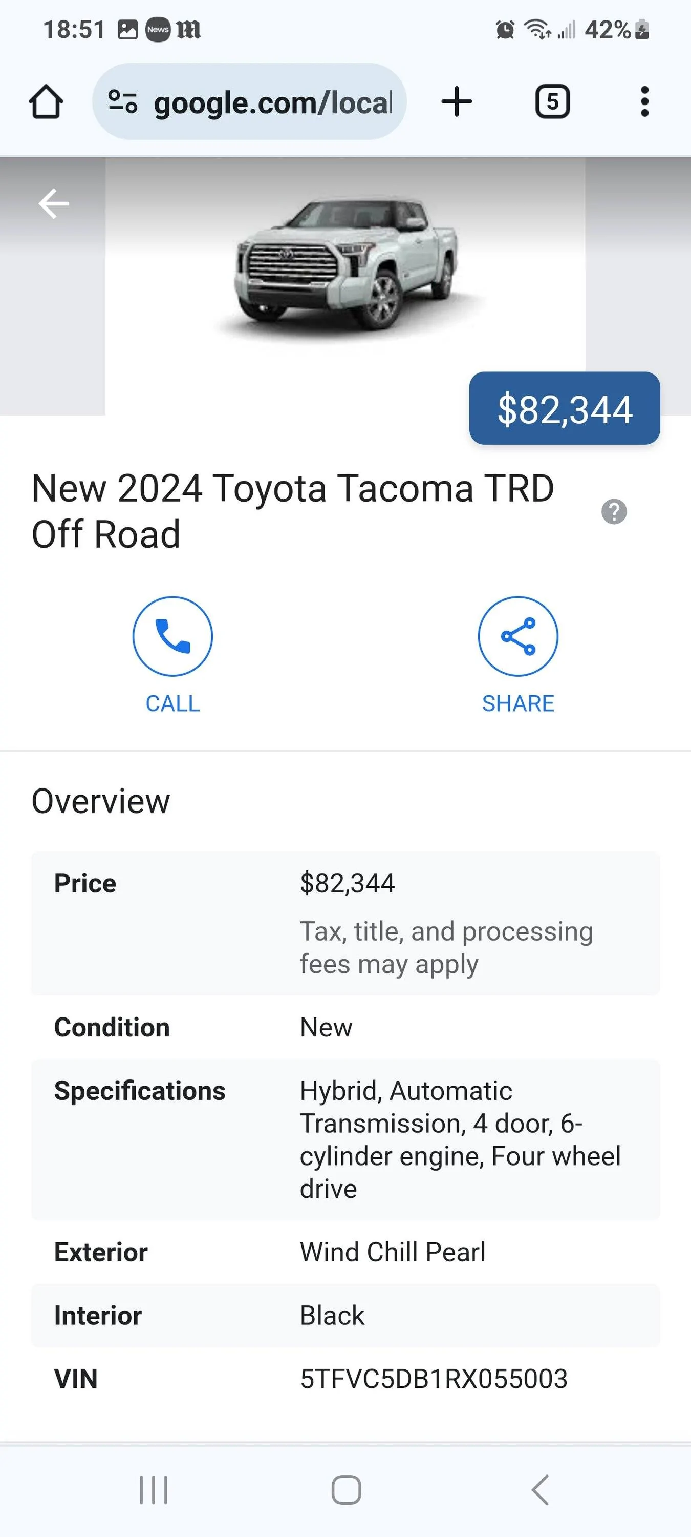 2024 Tacoma 2 hybrids in Richmond Virginia- crazy pricing Screenshot_20240405_185128_Chrom