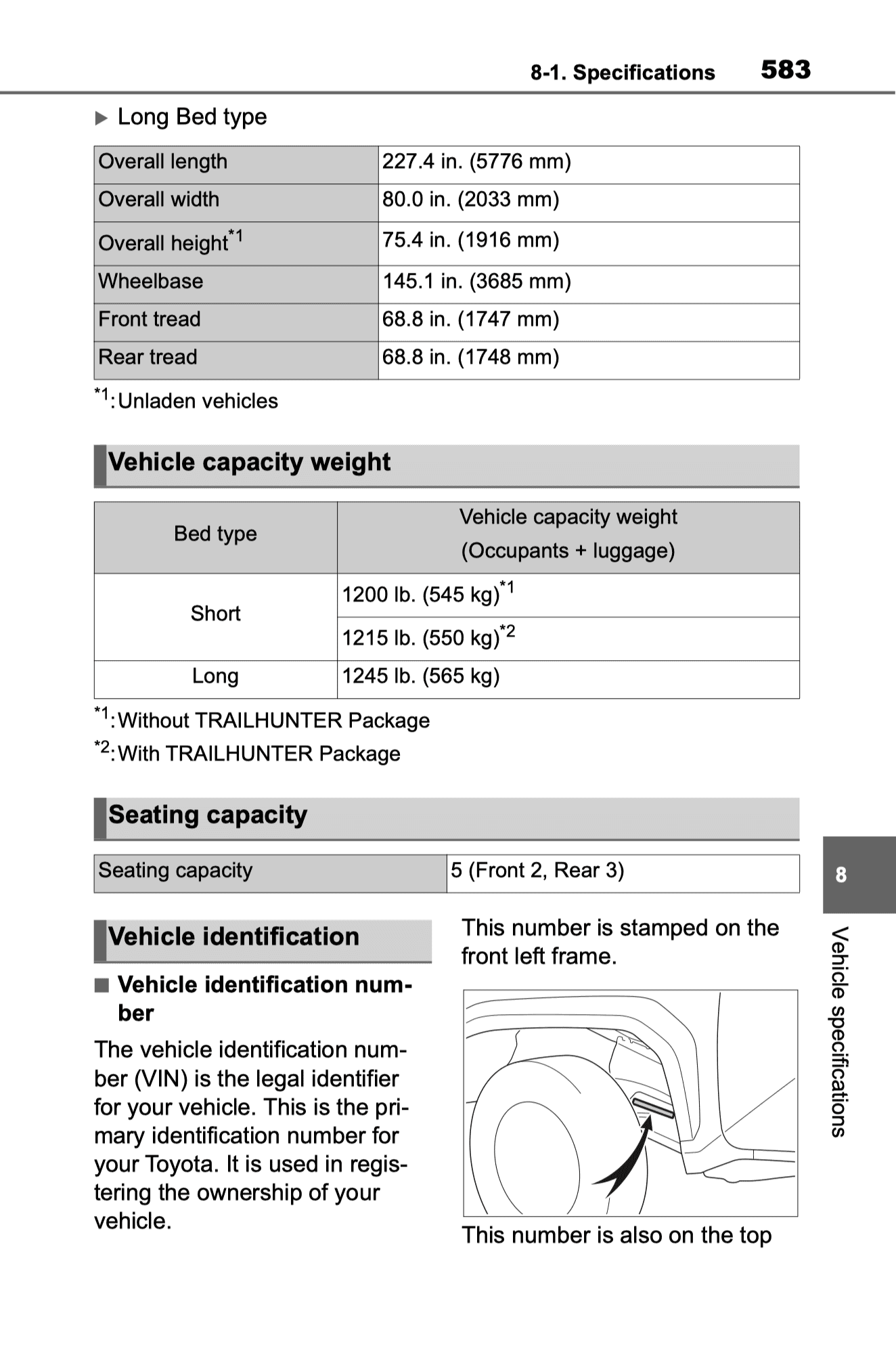 2024 Tacoma Dimensions & Load Capacity Weights for 2024 Trailhunter and TRD Pro vehicle-capacity-weight-2024-tacoma-trailhunter-trd-pro