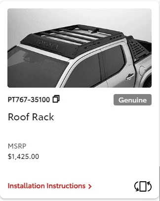 2024 Tacoma 2024 Tacoma Dealer Installed Options (DIO) Accessories Parts Guide + Pricing (Updated 5/7/24) IMG_9581