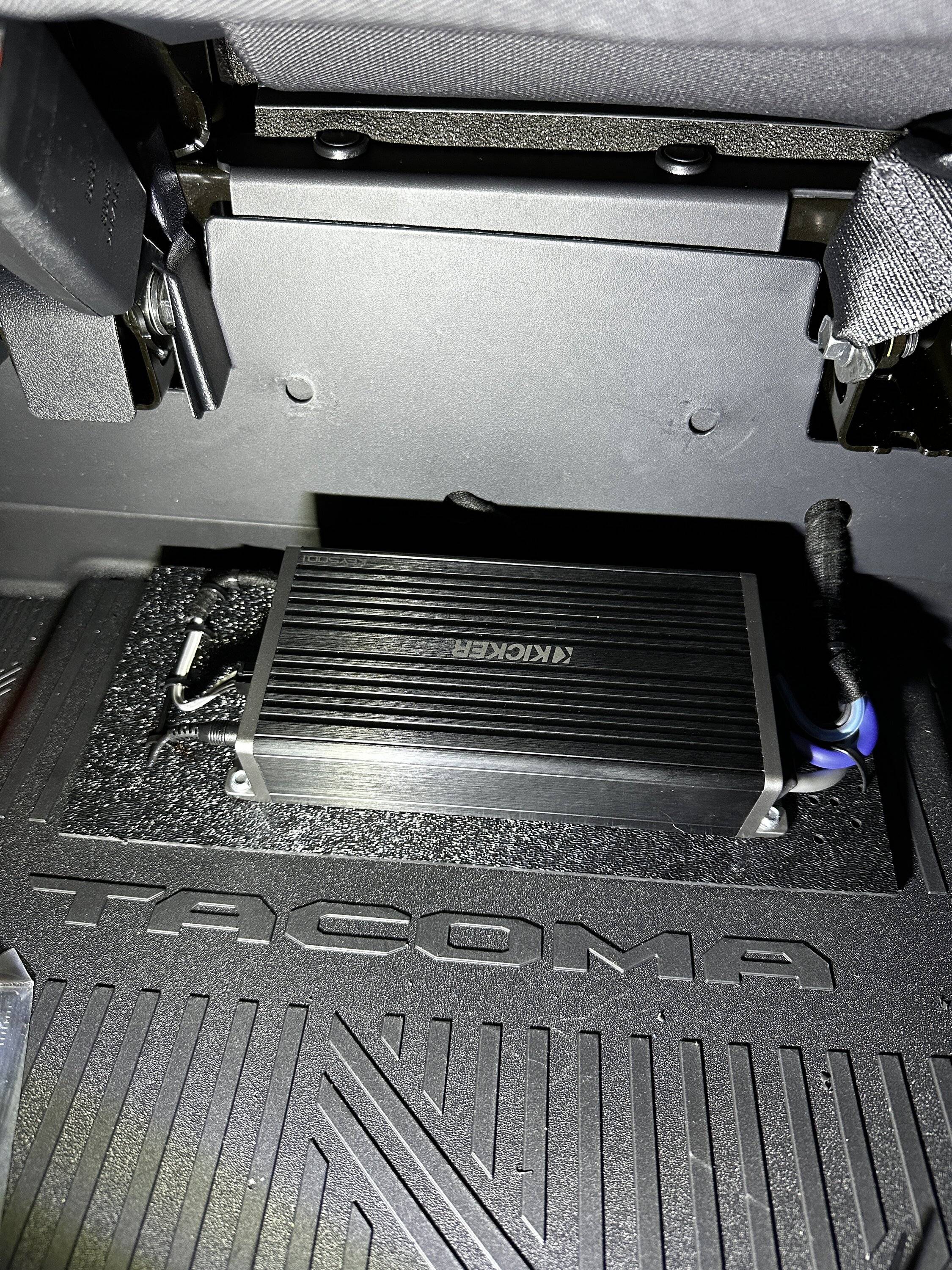 2024 Tacoma Aftermarket subwoofer upgrade for 2024 Tacoma TRD Off-Road -- Update: added amp (Kicker key500.1) to power factory subwoofer IMG_2835.JPG