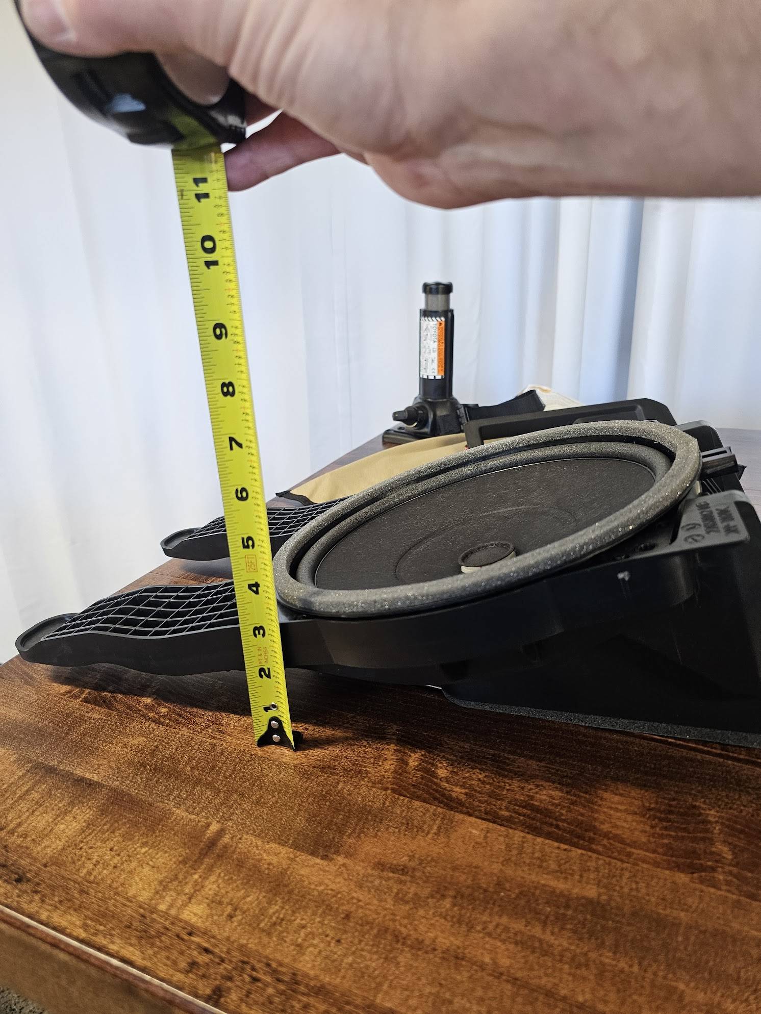 2024 Tacoma Dimensions of factory JBL 8" Subwoofer? [updated with measurements of 6" speakers and 10" subwoofer] 20240421_150530