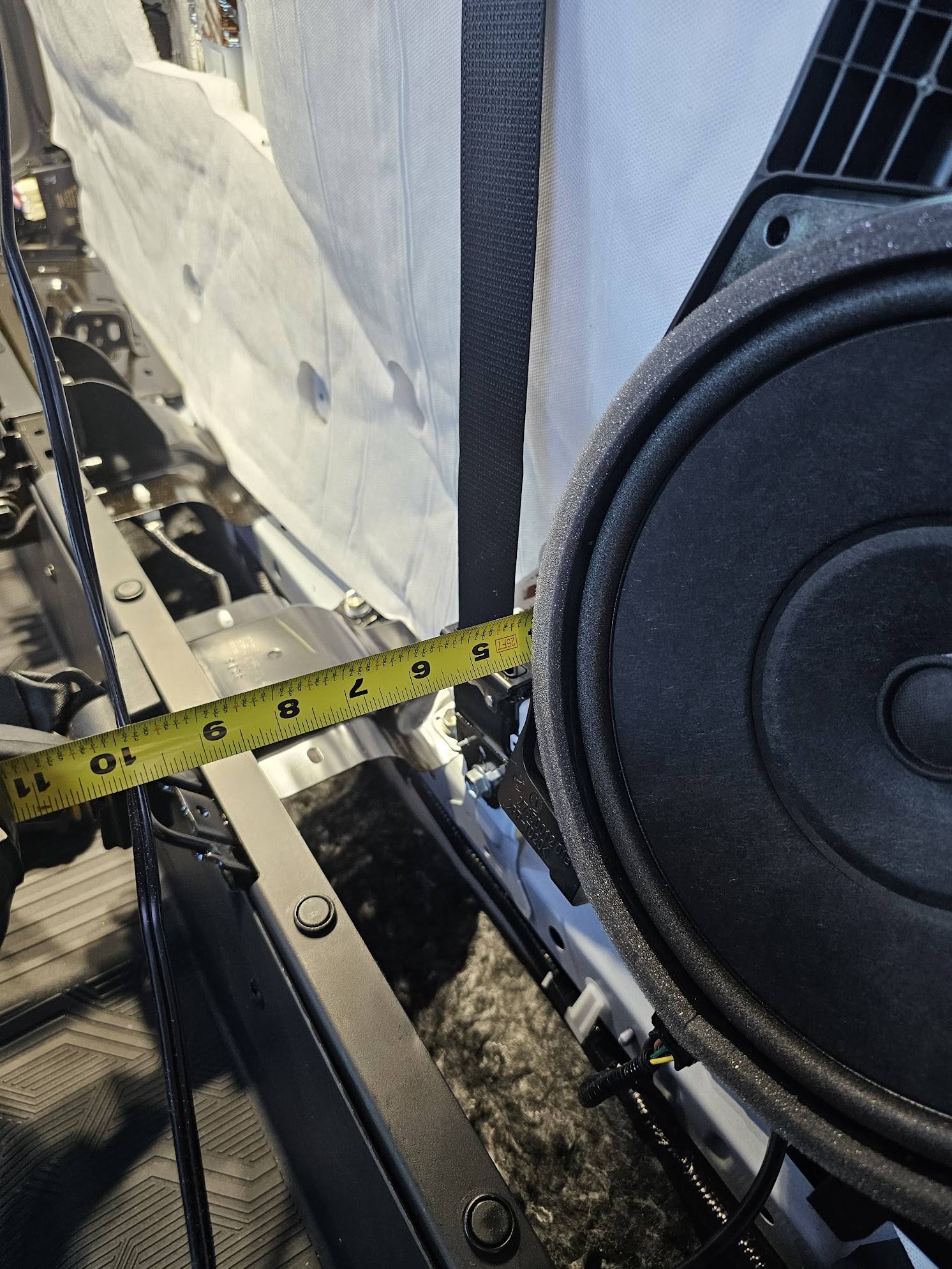 2024 Tacoma Dimensions of factory JBL 8" Subwoofer? [updated with measurements of 6" speakers and 10" subwoofer] 20240421_151012