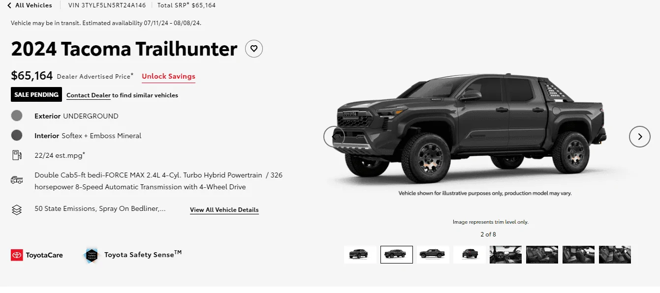 2024 Tacoma Trailhunter Allocations - post them here 📋 Trailhunter