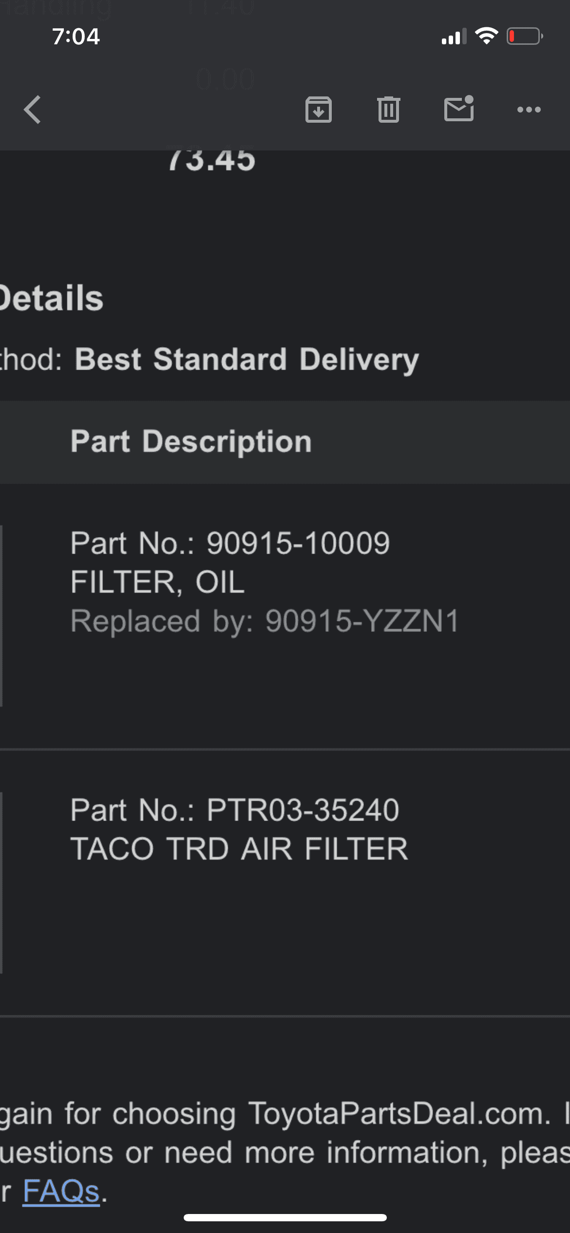 2024 Tacoma Oil change / oil filter part number for nonhybrid i-Force IMG_7262