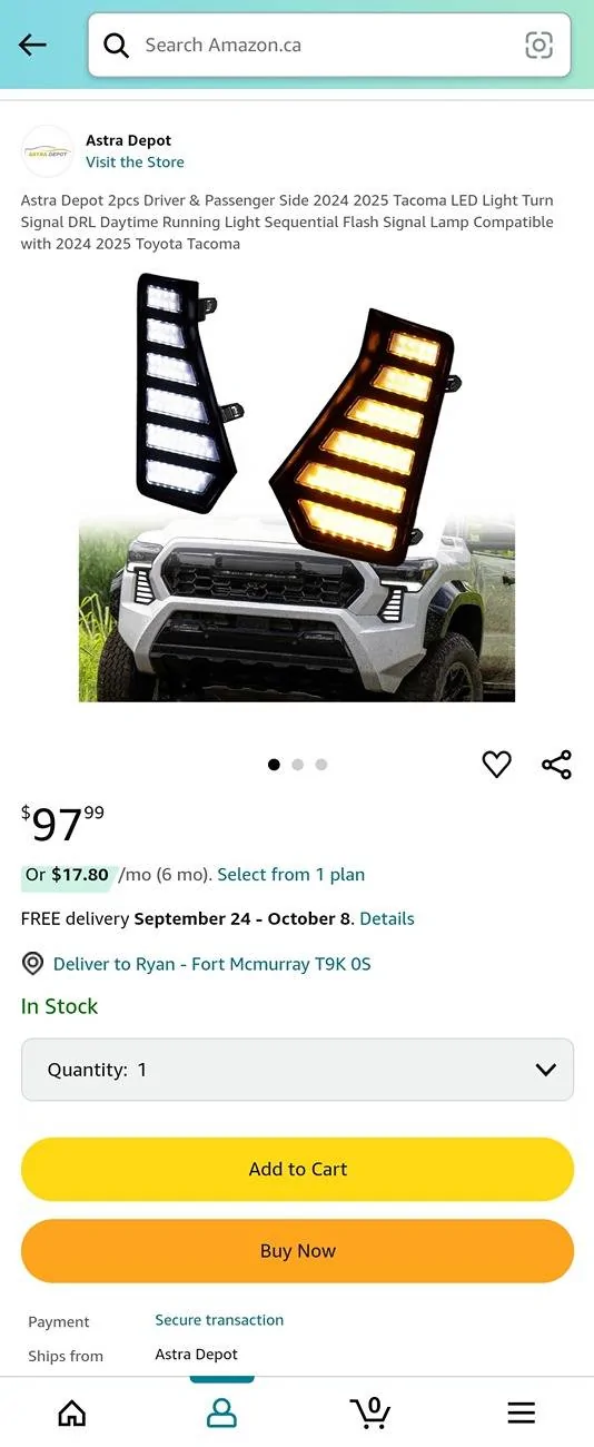 2024 Tacoma DRL Canadian vs American Screenshot_20240911_142235_Amazon Shopping