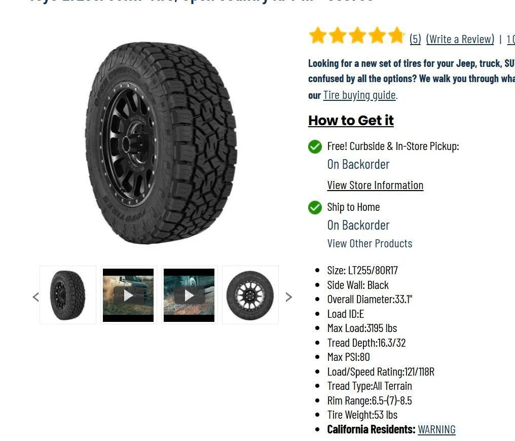 2024 Tacoma Anyone else tried 255/80r17? 1729085905990-8