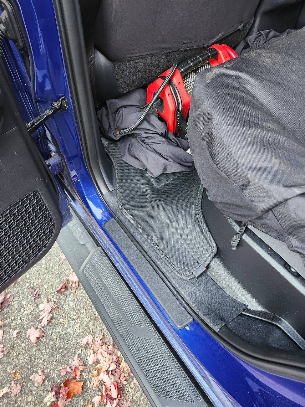 2024 Tacoma At TUXMAT today for prototype floor mats fitment! 20241028_165751