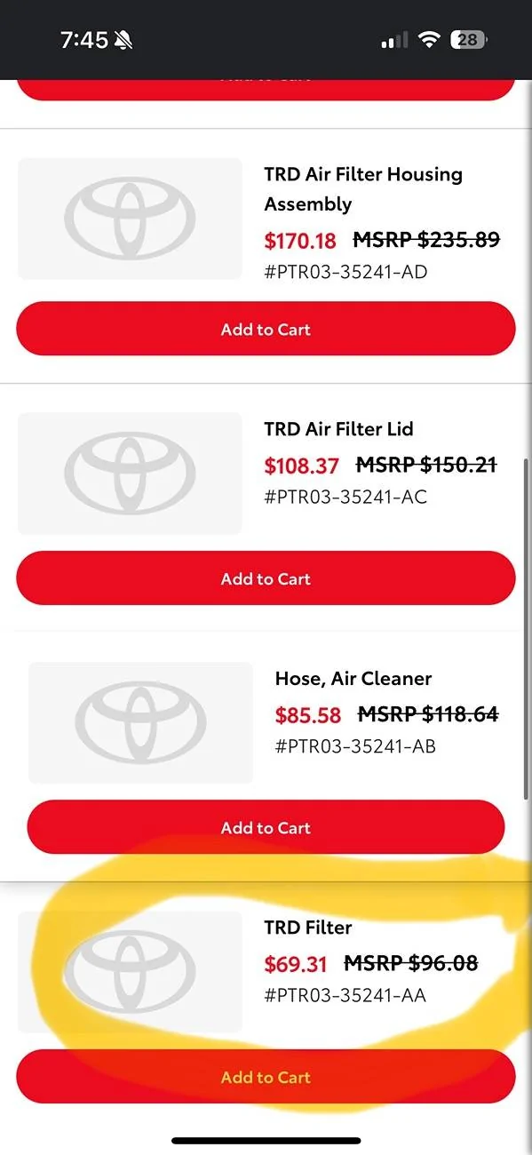 2024 Tacoma Trd Pro / Trailhunter engine airfilter IMG_0290