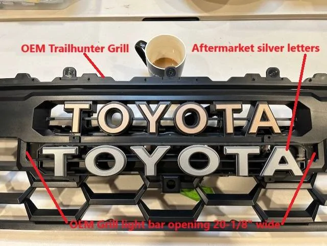 2024 Tacoma Non OEM/Knockoff TRD PRO Grilles with generic LED light bar output photos Grill comparison 1