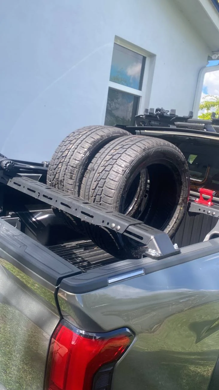 2024 Tacoma Real Truck universal cross bars on Trailhunter - kept the Chase bar B80D80F1-02D4-45FE-B190-359D4DC9A4EC