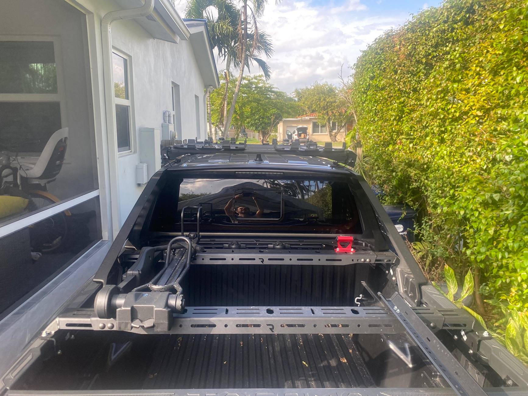 2024 Tacoma Real Truck universal cross bars on Trailhunter - kept the Chase bar IMG_4394