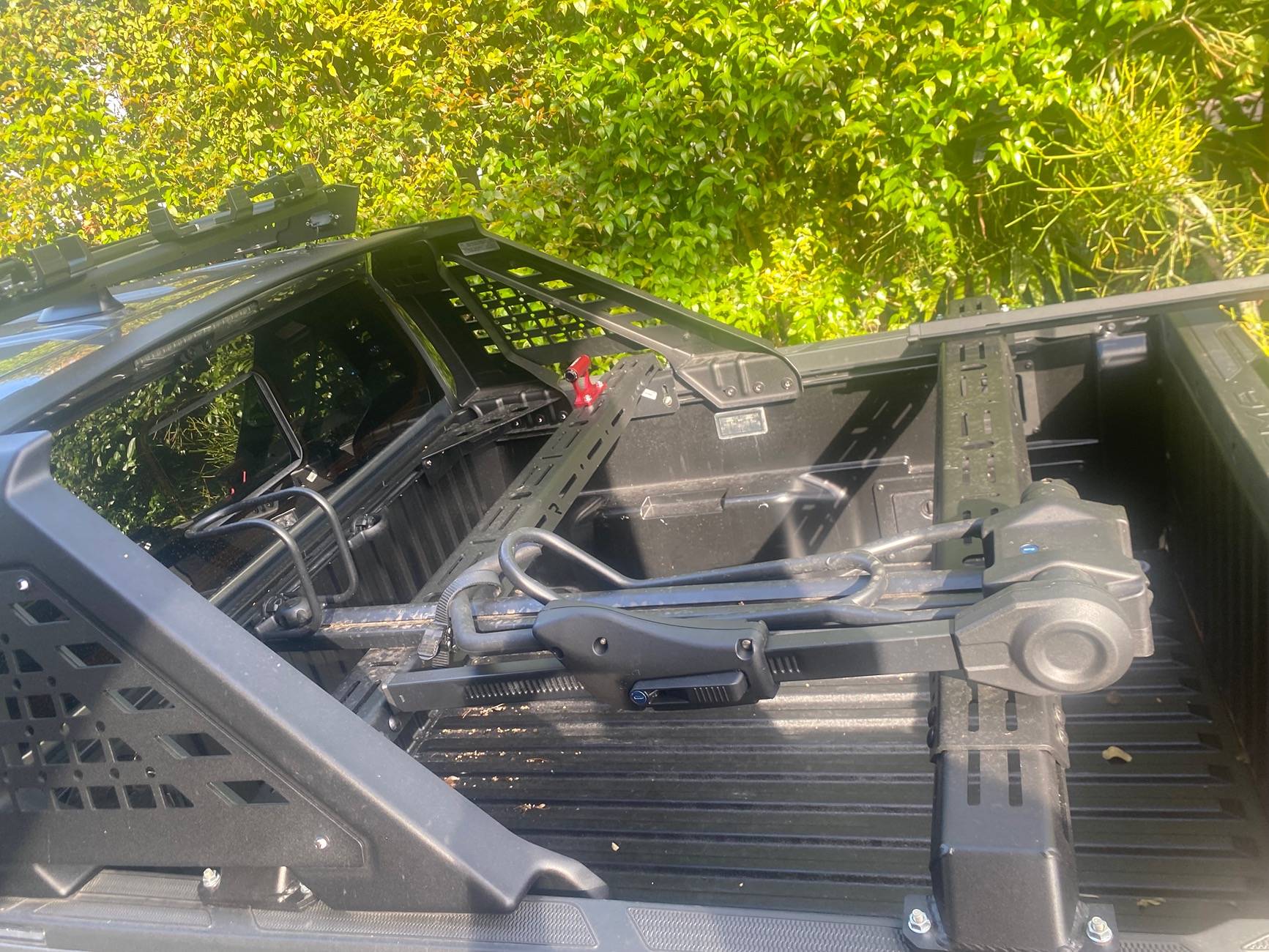 2024 Tacoma Real Truck universal cross bars on Trailhunter - kept the Chase bar IMG_4395