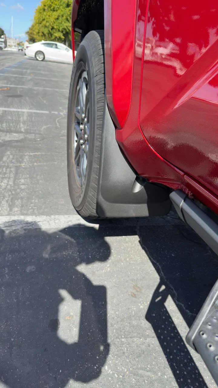 2024 Tacoma WeatherTech Mud Flaps installed IMG_0110