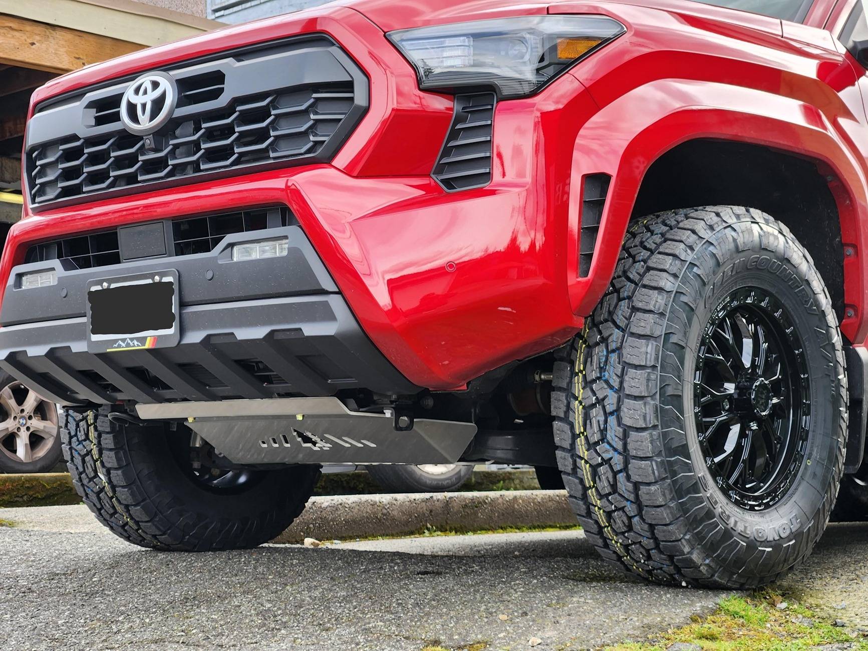 2024 Tacoma Greenlane Offroad Engine Skid Plate on TRD Sport Premium Supersonic Red 20250314_143546-EDIT