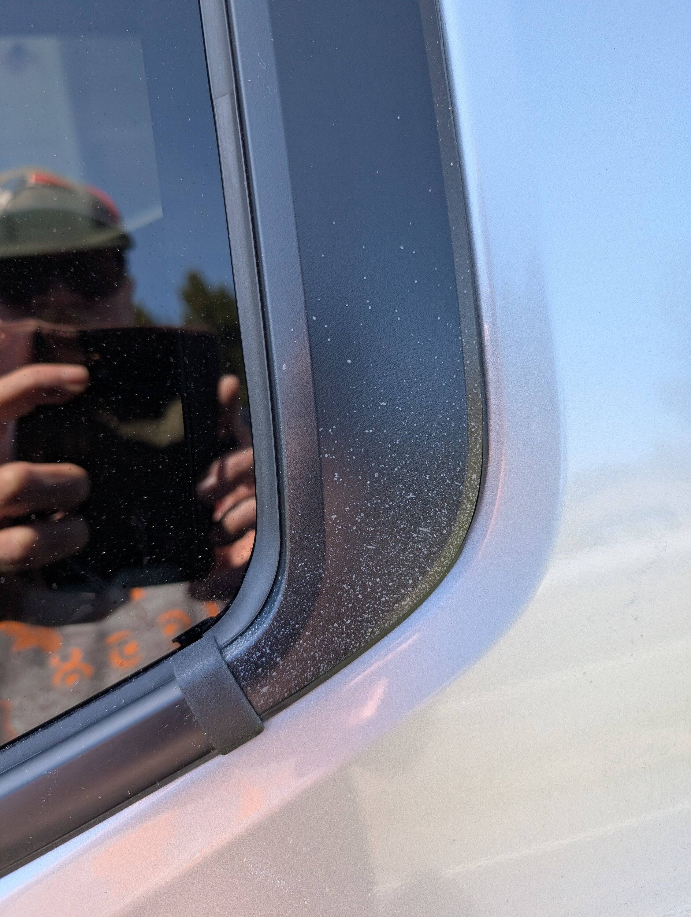 2024 Tacoma Unknown spotting appears on window trim Both sides in same exact area ! PXL_20250320_190739553