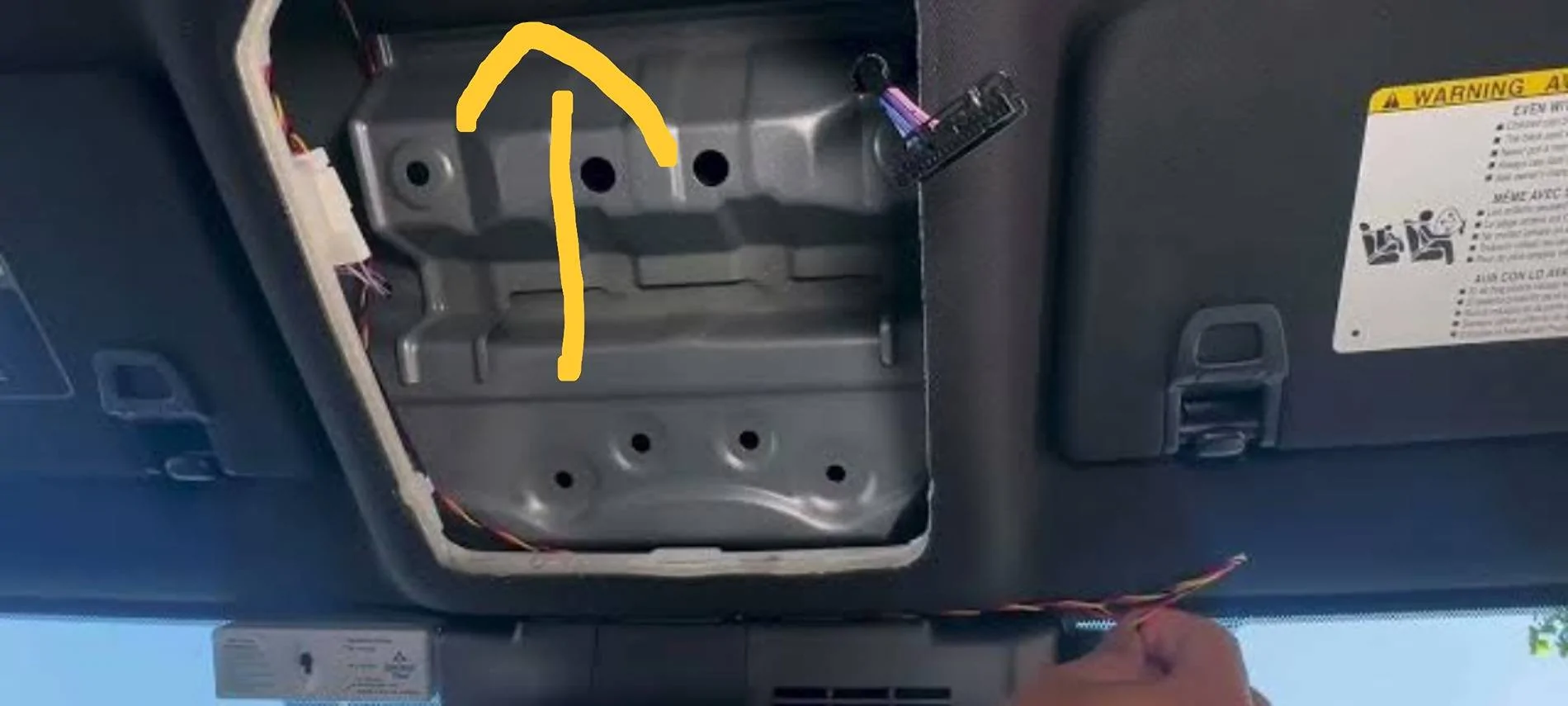 2024 Tacoma Running rear dashcam cable through middle of headliner via donelight hole? 1000033828