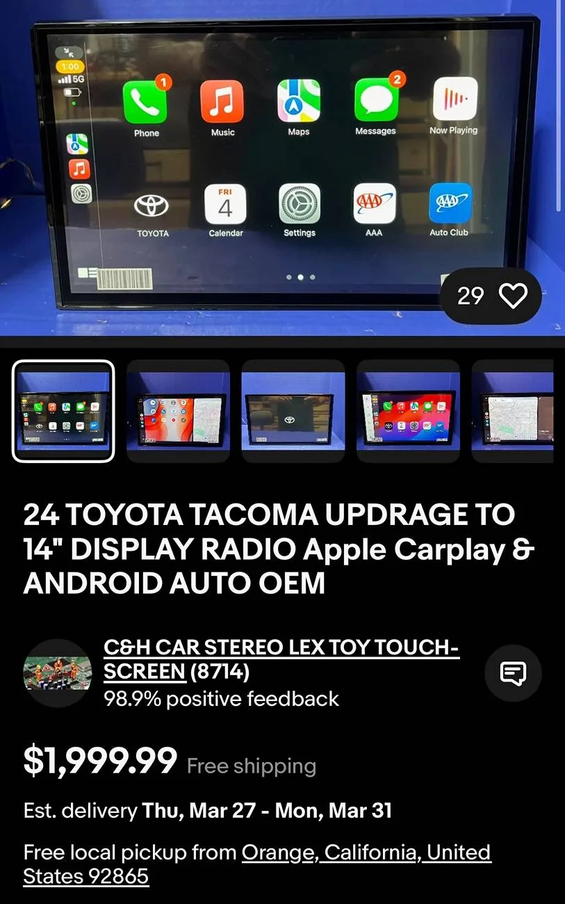 2024 Tacoma Has anyone swapped 8 inch screen to the 14" inch display? IMG_9312