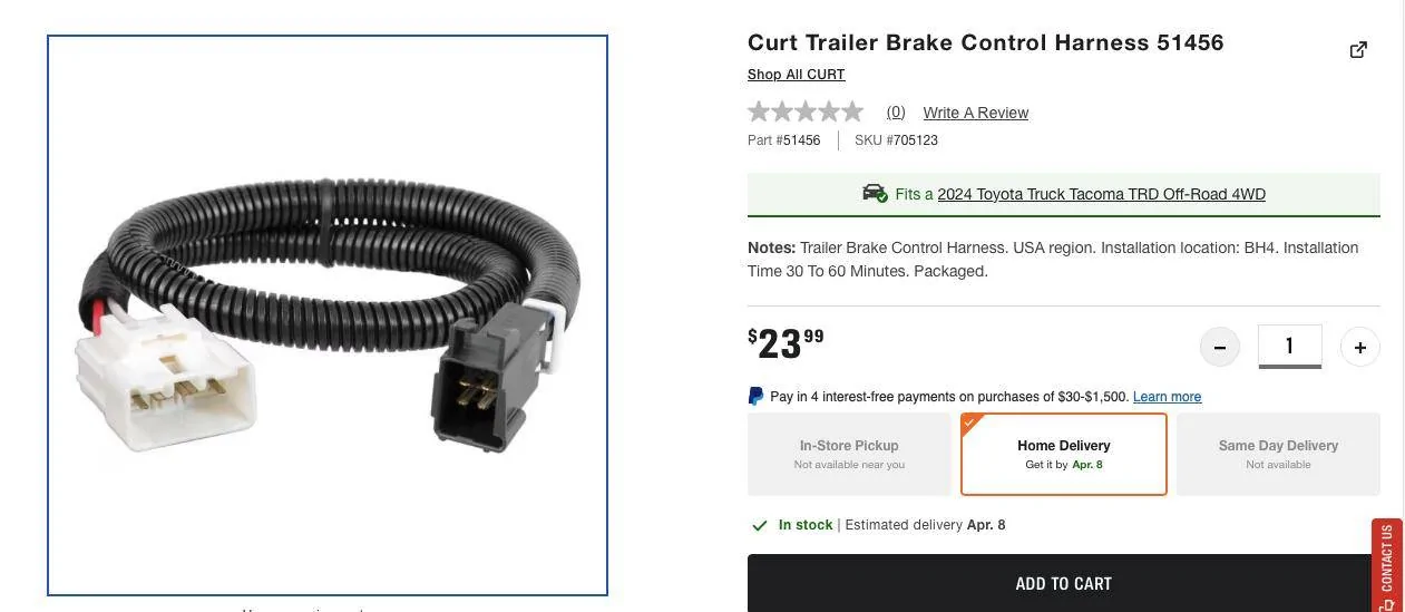 2024 Tacoma Brake controller harness for 4th gen Tacoma? Screenshot 2025-04-04 at 5.26.00 PM
