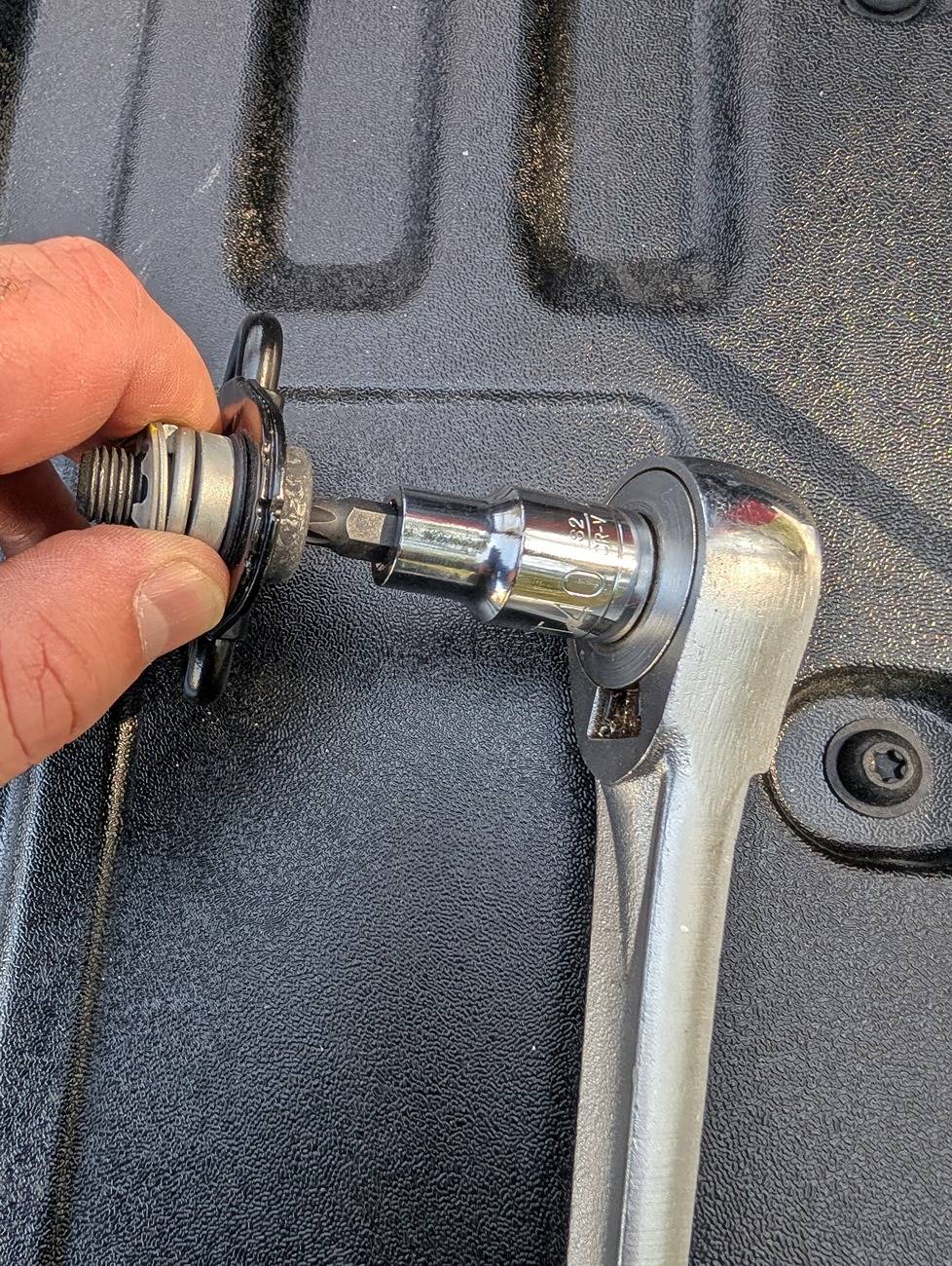 2024 Tacoma TripleAliners Bed Mat installed Use a T40 Socket Bit