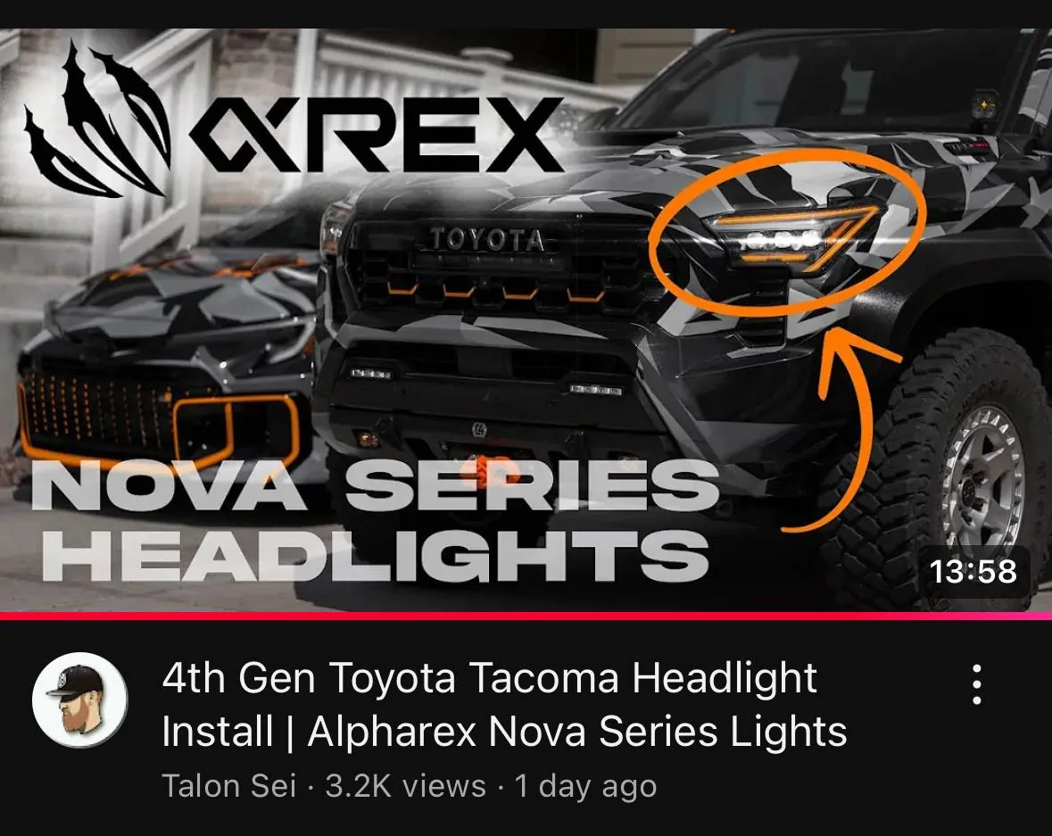 2024 Tacoma Alpharex Nova LED Projector Headlights IMG_9865