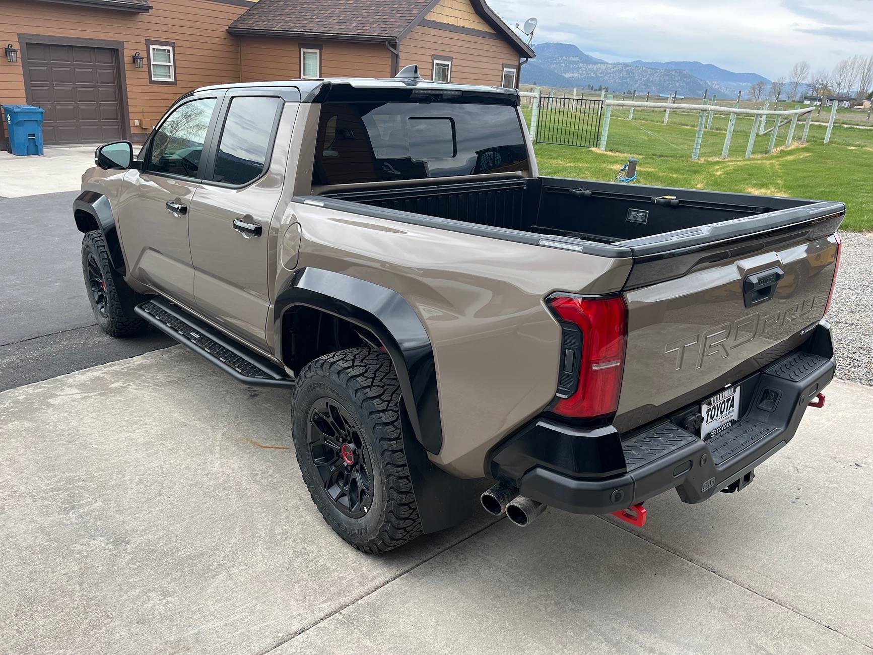 2024 Tacoma Skinny Mudflaps = Rock Chips on Bed & Fender Flares IMG_4592