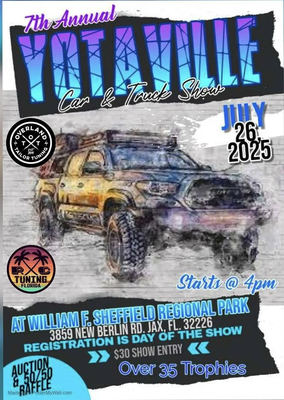 2024 Tacoma 7th Annual Yotaville Car and Truck Show - Saturday July 26th @ 4pm in Jacksonville 491288612_658217960278822_1545252658309070882_n