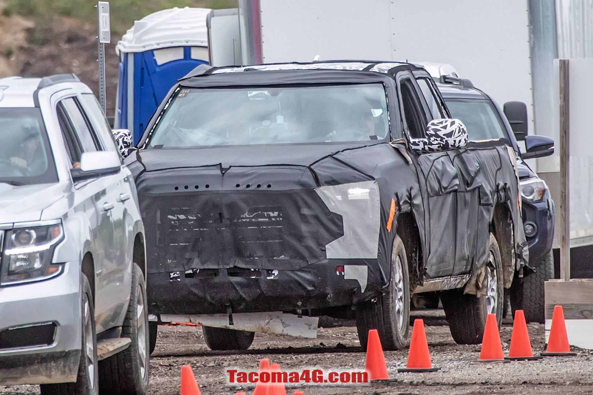 2024 Tacoma New 2024 Tacoma (4th Next Gen) Mule Off-Road Testing Reveals More Suspension Details -- 5/27/22 2024 Toyota Tacoma 4th gen spy photos suspension interior 2