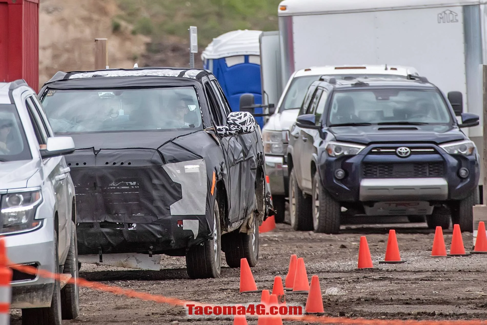 2024 Tacoma New 2024 Tacoma (4th Next Gen) Mule Off-Road Testing Reveals More Suspension Details -- 5/27/22 2024 Toyota Tacoma 4th gen spy photos suspension interior 3