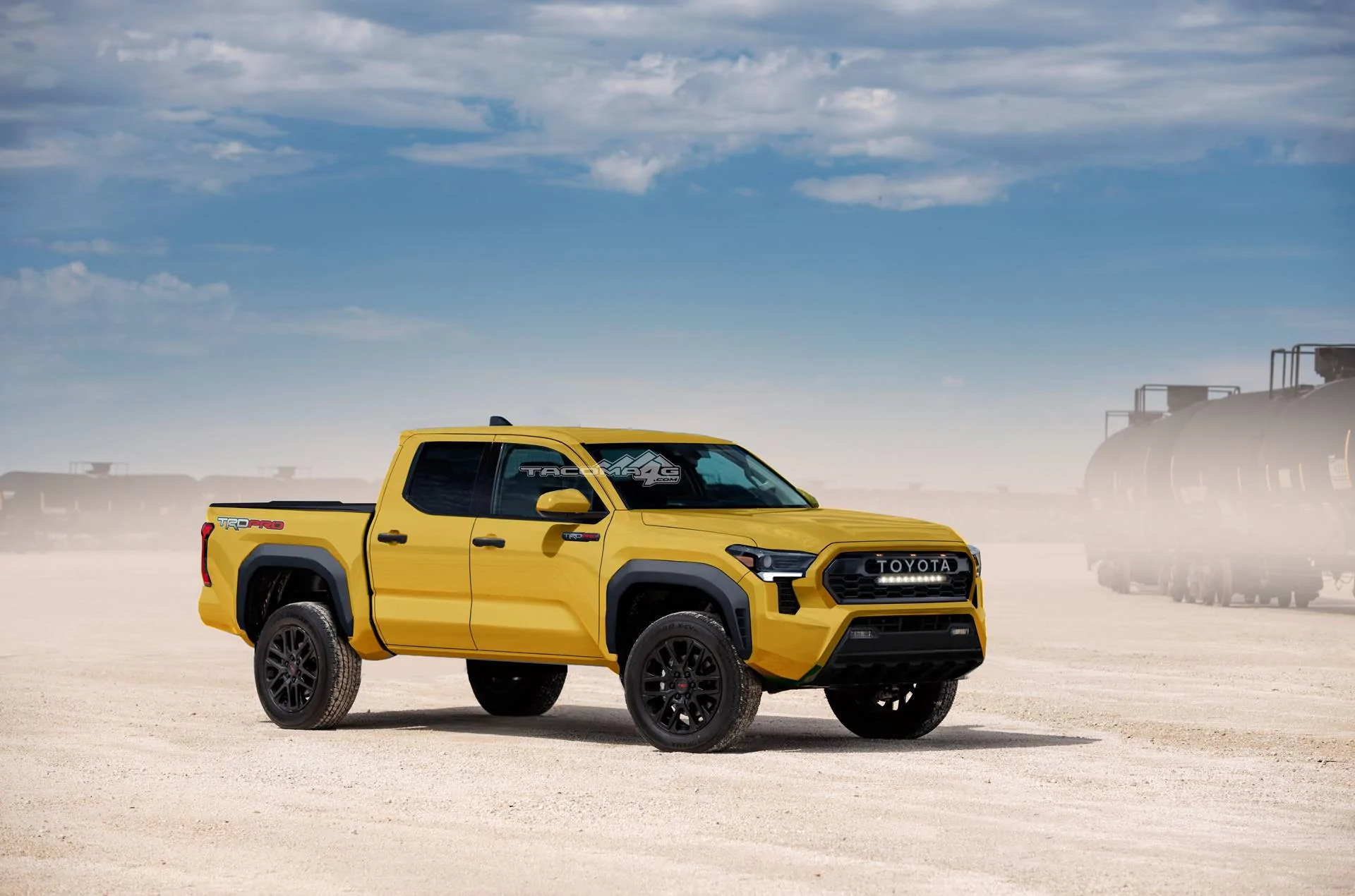 2024 Tacoma Our 2024 Toyota Tacoma TRD PRO Preview Renderings! Tacoma-2023-Front-Yello