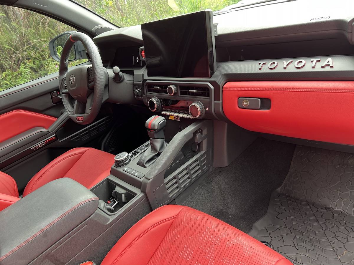 2024 Tacoma Cockpit Red Interior in TRD Pro [Video] The-interior-