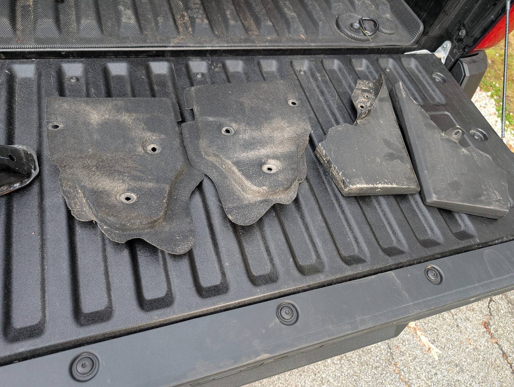 2024 Tacoma Trailhunter max tire size Mud flaps and felt from pads