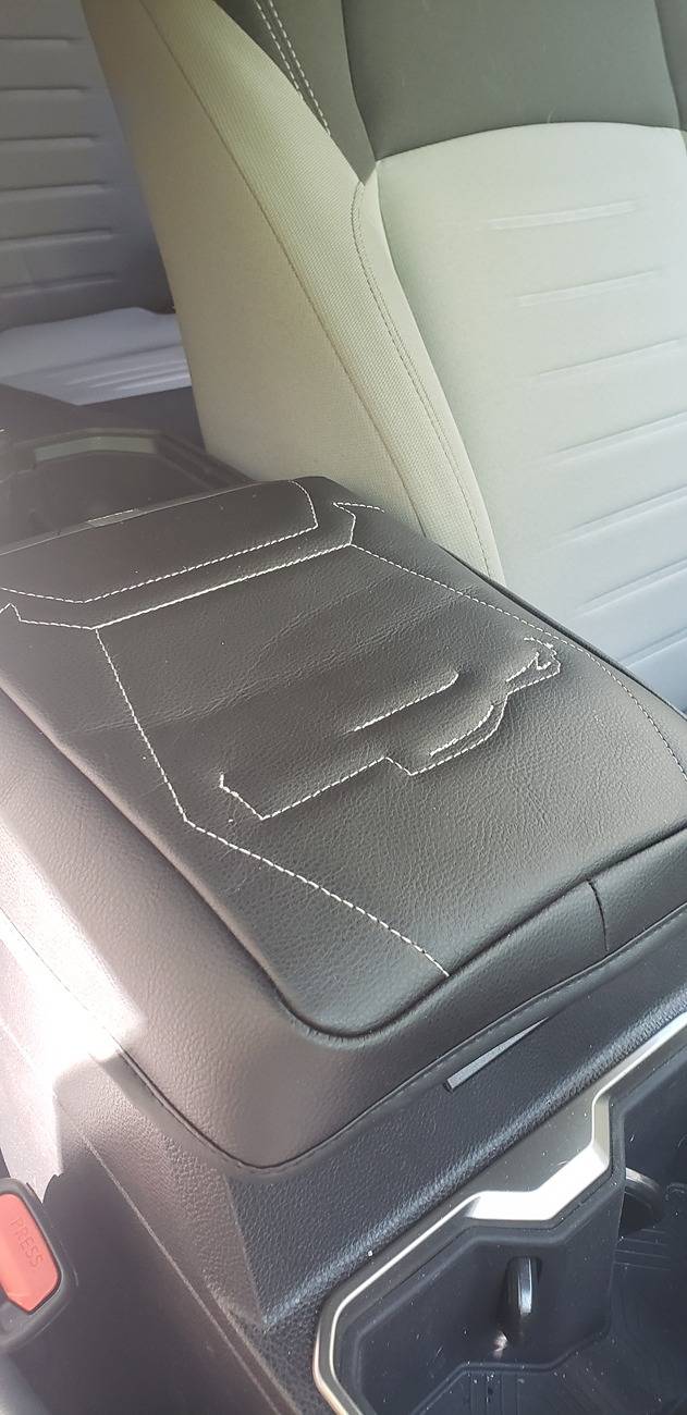 2024 Tacoma Muslogy arm rest cover installed. Super comfortable. 20250522_164016
