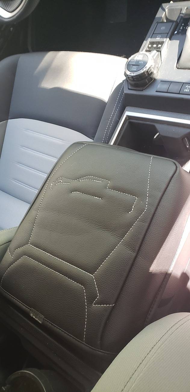 2024 Tacoma Muslogy arm rest cover installed. Super comfortable. 20250522_164100