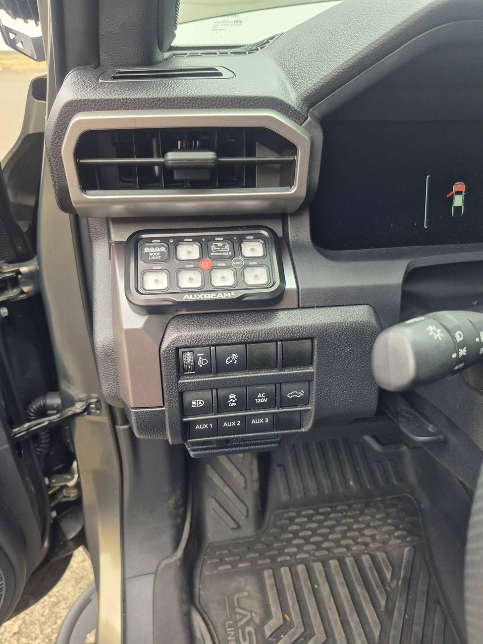 2024 Tacoma Auxbeam switch panel install custom bracket with warn power interrupt kit for winch 17497384866832090339436788557541