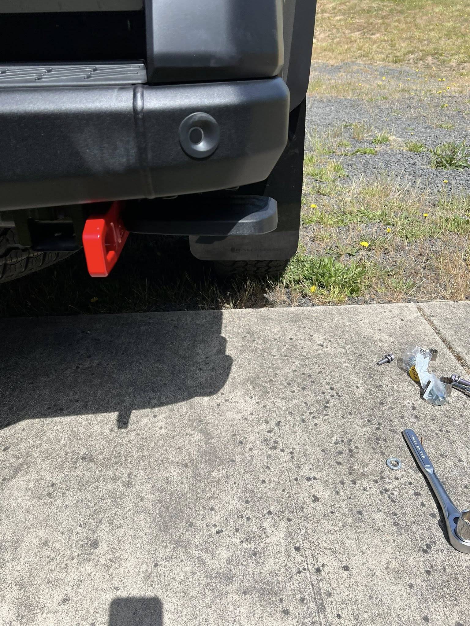 2024 Tacoma Rally Armor mud flaps and SXTH Elements bed step bracket for TH 505838567_10228405707834820_7569289548067653933_n