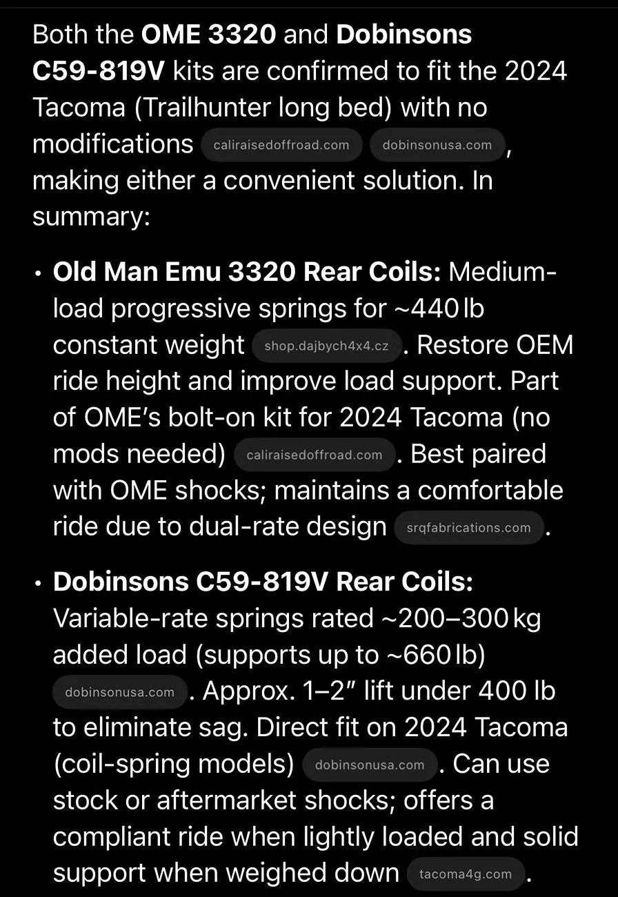 2024 Tacoma Rear Coil Recommendations for ~400# constant on TH bed IMG_9340