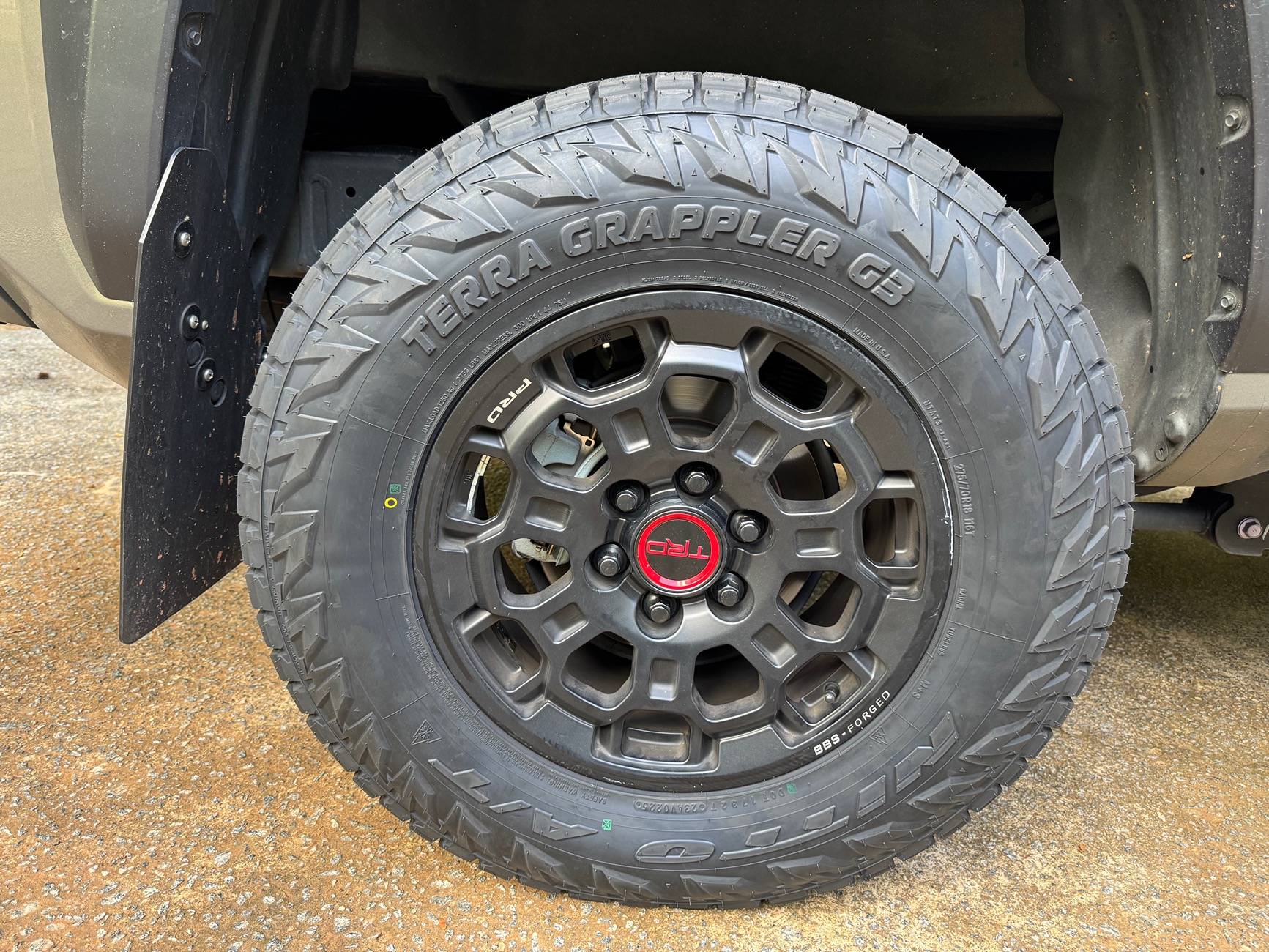 2024 Tacoma Nitto Terra Grappler G3, 275/70r18, Tundra Pro BBS wheels installed IMG_1447
