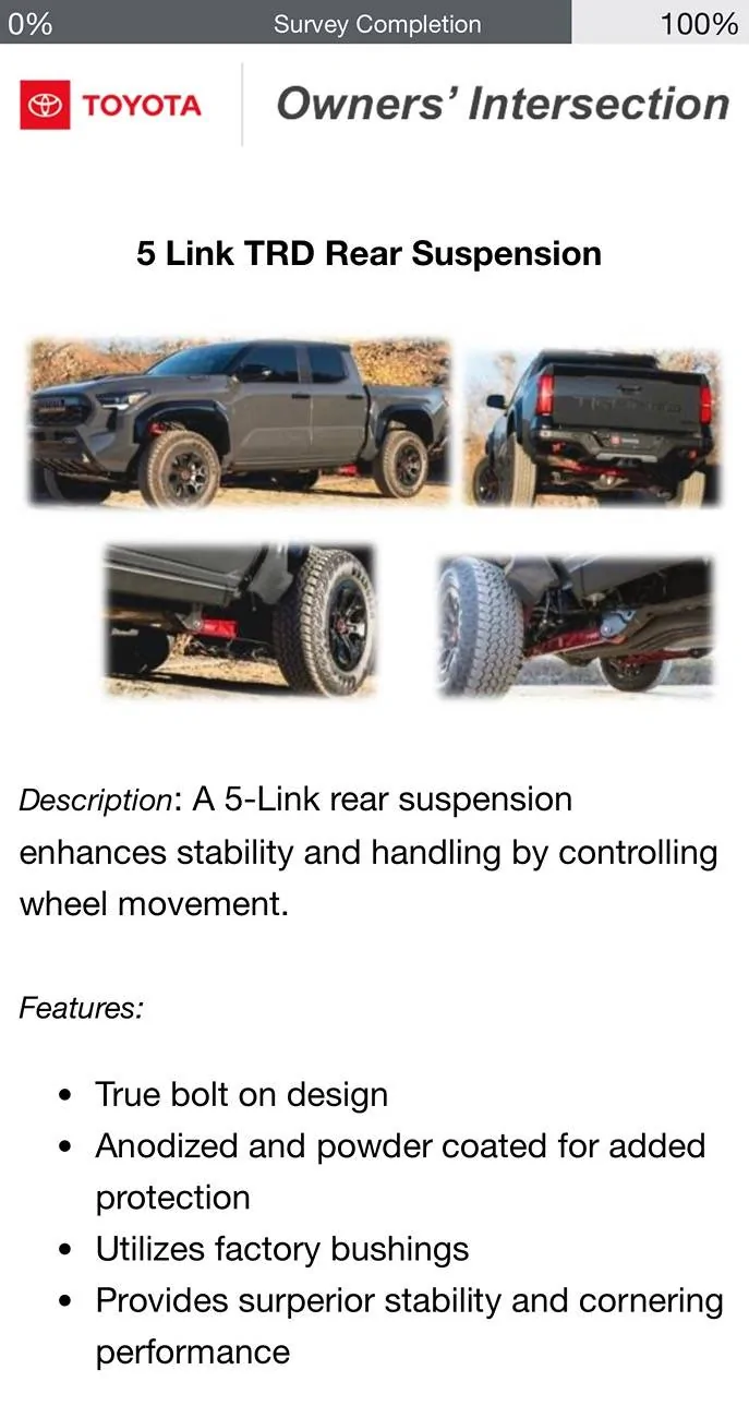 2024 Tacoma Toyota accessory survey IMG_9995