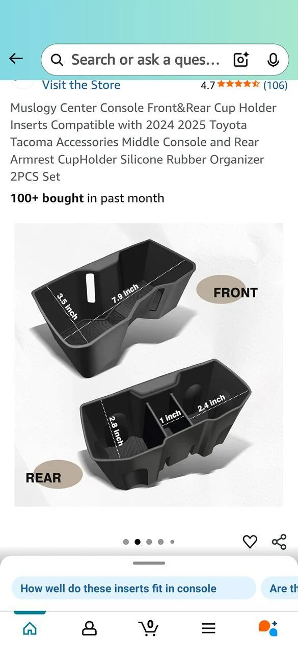 2024 Tacoma 😎Perfect Fit - Silicone cup holder inserts from Muslogy Screenshot_20250702-202302