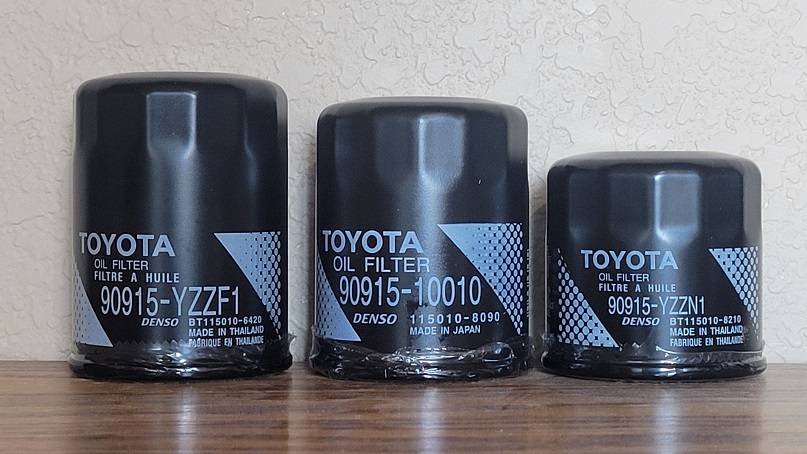 2024 Tacoma 2024 Tacoma oil filter comparison to 6-cyl Highlander and 8-cyl G4 4Runner F1 vs 10 vs N1-sm