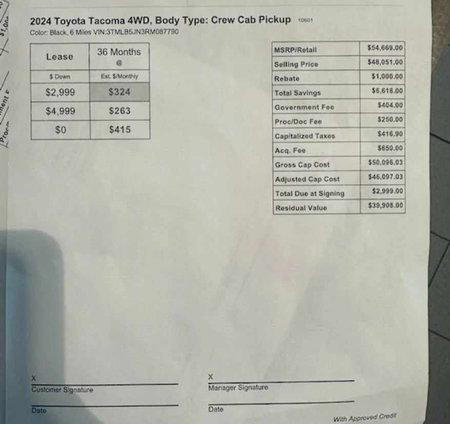 2024 Tacoma 💲What price did you pay for your 2024 Tacoma?? IMG_20250717_163034