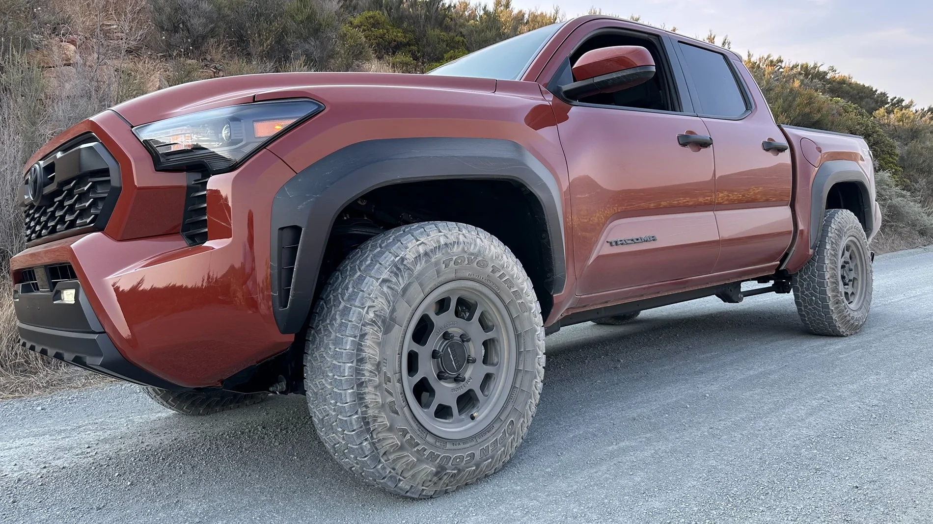 2024 Tacoma Rutsy's Terra Off Road with Pizza Cutters - Toyo Open Country 255/80/17 with Method 705 +35 in Titanium IMG_1687