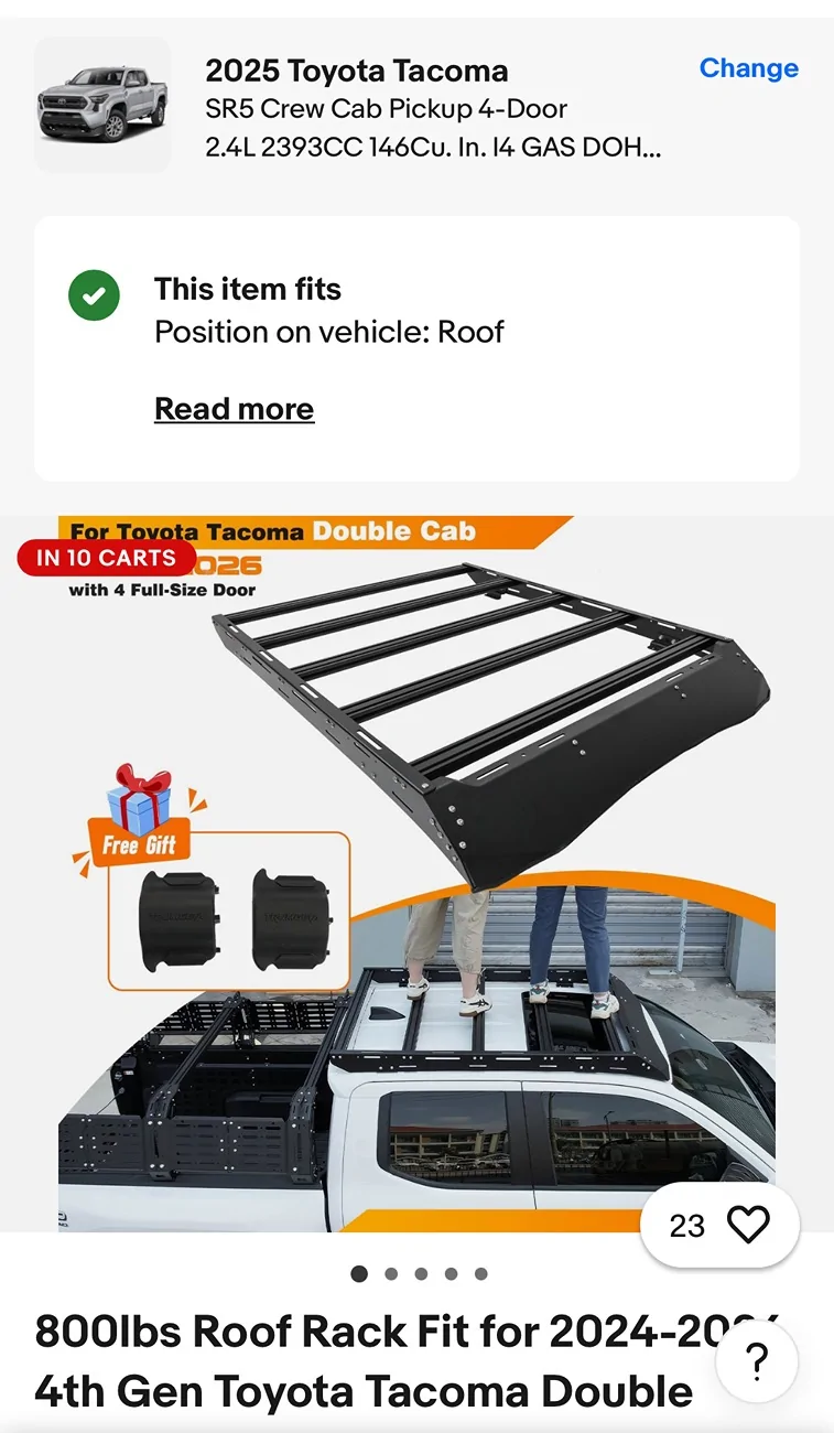2024 Tacoma Roof Rack (Ebay) thoughts? IMG_2726