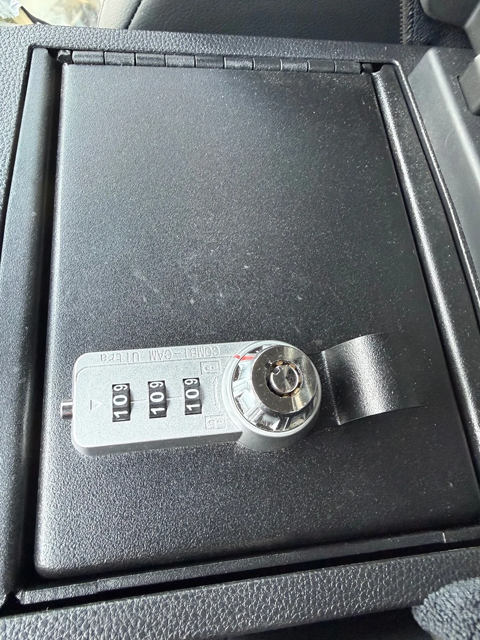 2024 Tacoma OEM Center Console Safe Vault installed photos IMG_4556