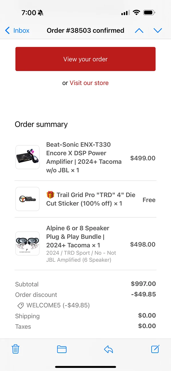 2024 Tacoma Trail Grid Pro introduces full speaker stereo / audio system upgrade kit IMG_1652