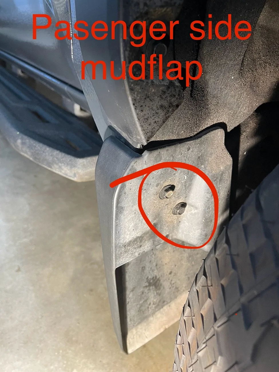 2024 Tacoma Wheel arc liner / carpet, mudflap bolt IMG_1167