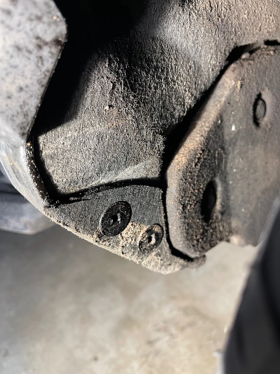 2024 Tacoma Wheel arc liner / carpet, mudflap bolt IMG_1236
