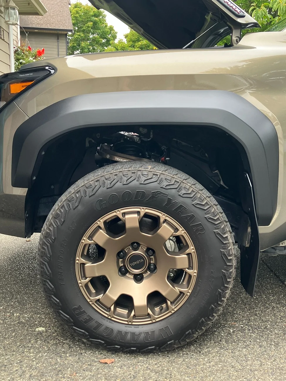 2024 Tacoma Ark TriXpoly Mudflaps Installed on Trailhunter Ark_FS1_1
