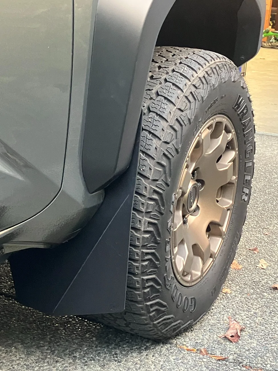 2024 Tacoma Ark TriXpoly Mudflaps Installed on Trailhunter Ark_FB3